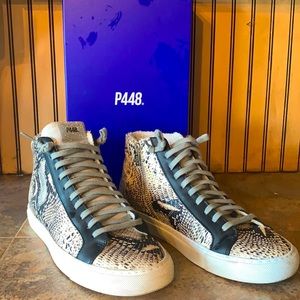 P448 Women’s High Top Platform Sneakers in Twister Python